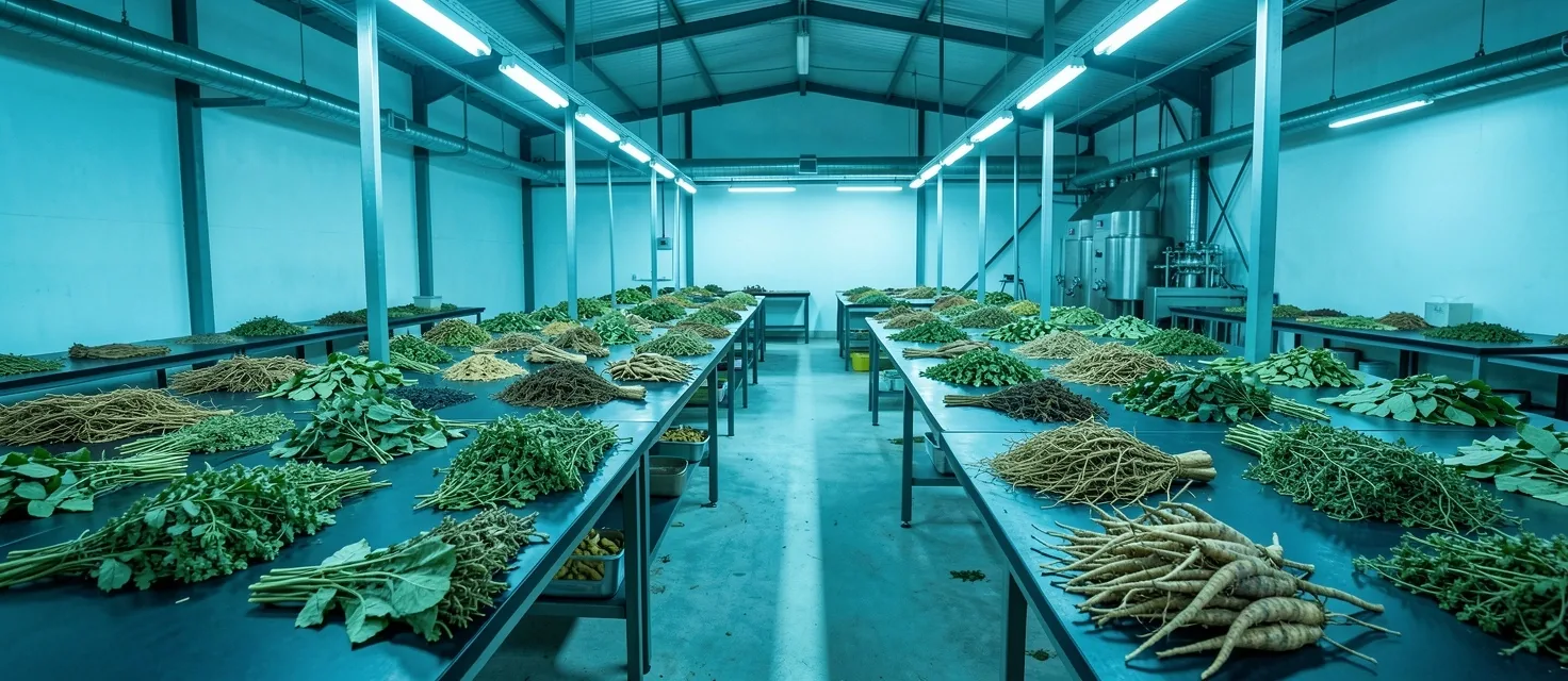 Botanical ingredients in a sustainable processing environment